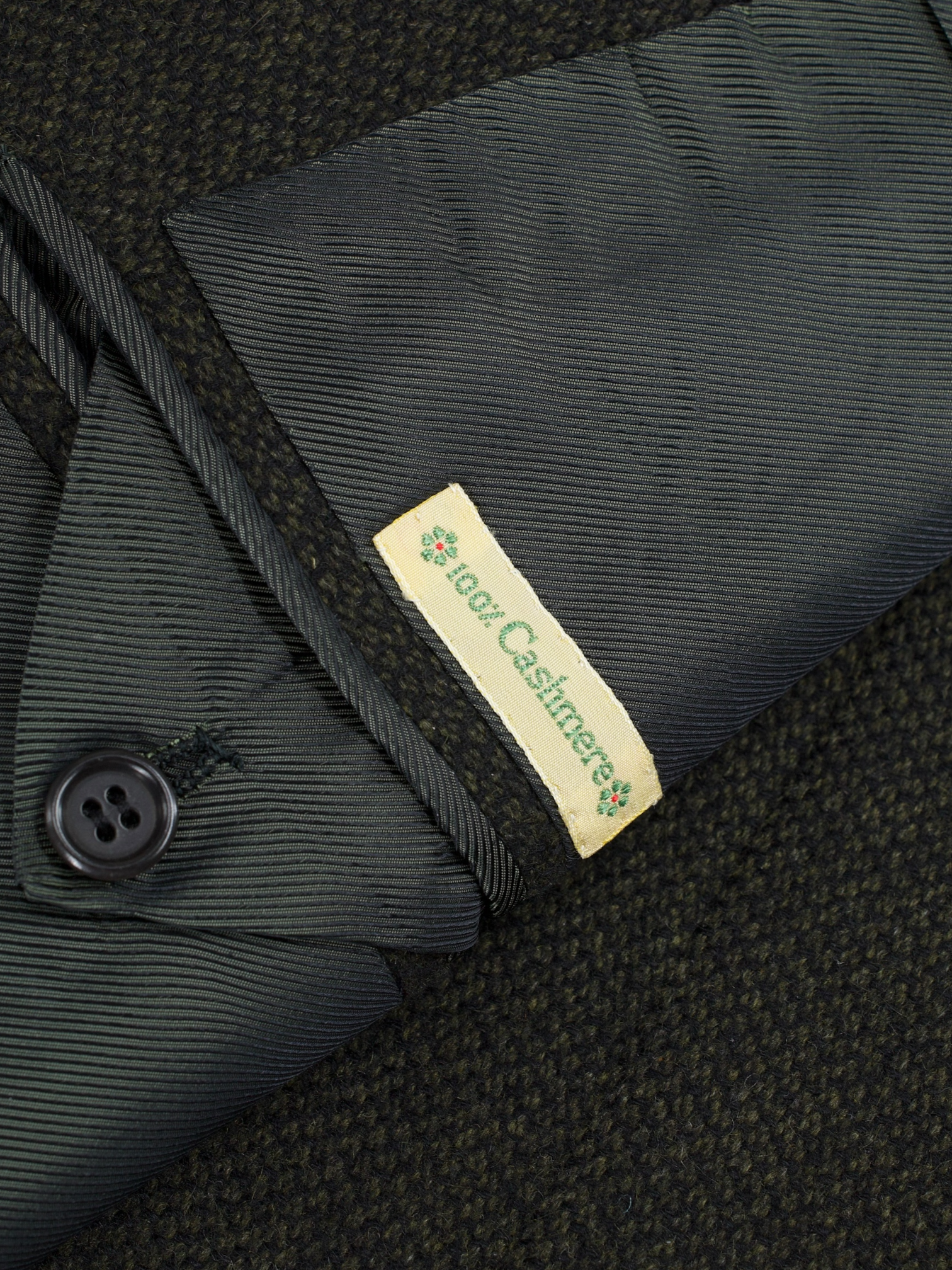 Kiton Dark Green Pure-Cashmere Micro-Pattern Jacket