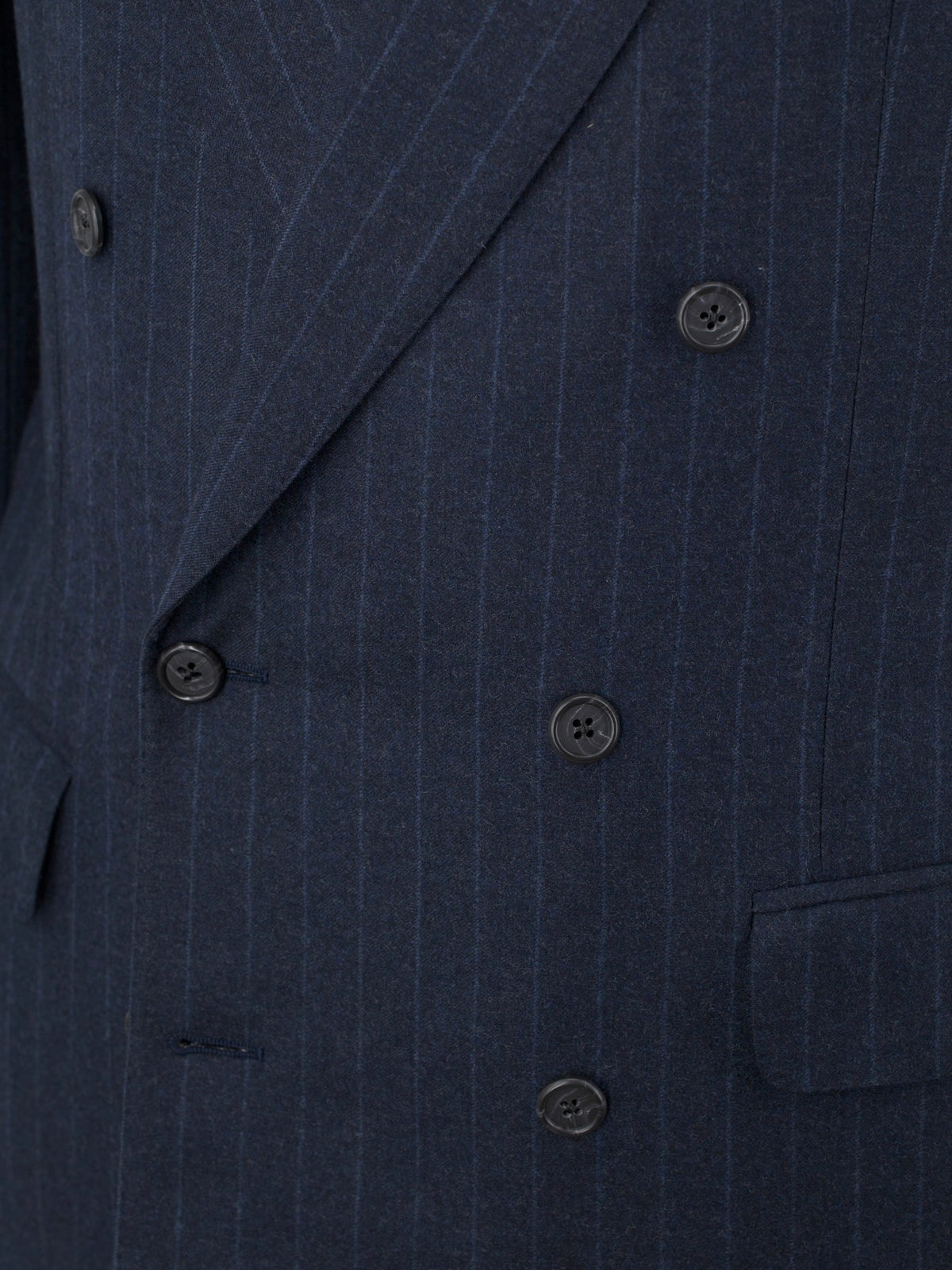 Ermenegildo Zegna Vintage Dark Blue Wool & Cashmere Double Breasted Pinstripe Suit