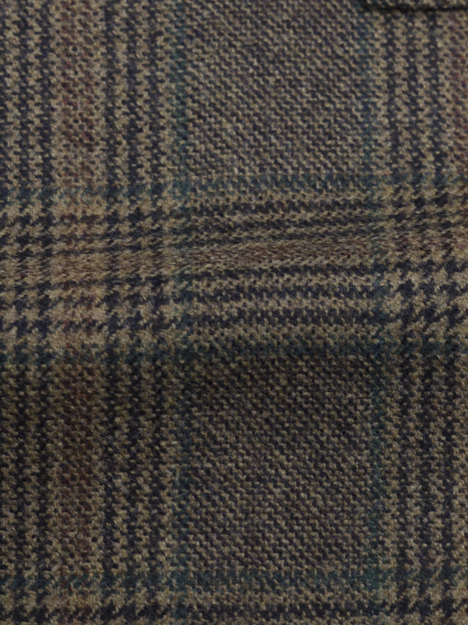 Orazio Luciano Light Brown & Green Wool & Cashmere Glenplaid Jacket