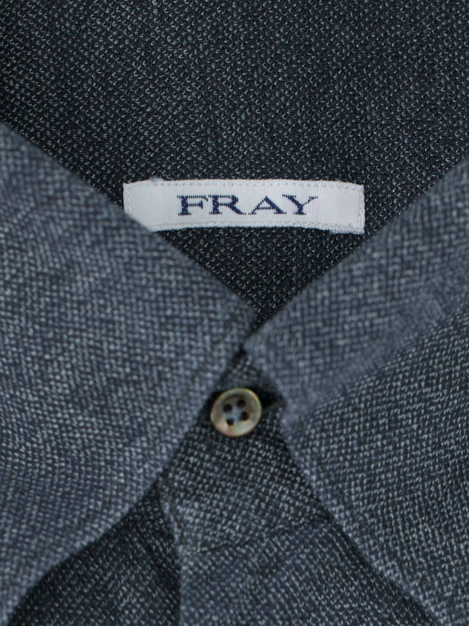 Fray Dark Grey Cotton Piqué Knitted Button-Down Shirt