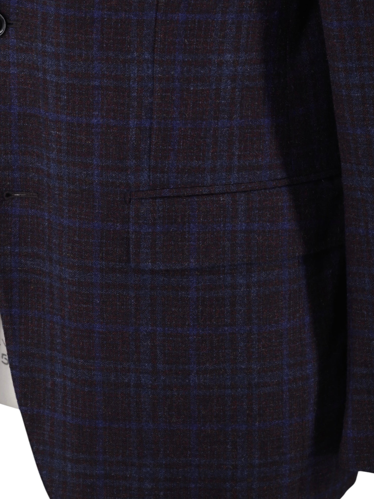 Ermenegildo Zegna Burgundy & Royal Blue Wool, Alpaca & Cashmere "Trofeo Tweed" Milano Easy Jacket