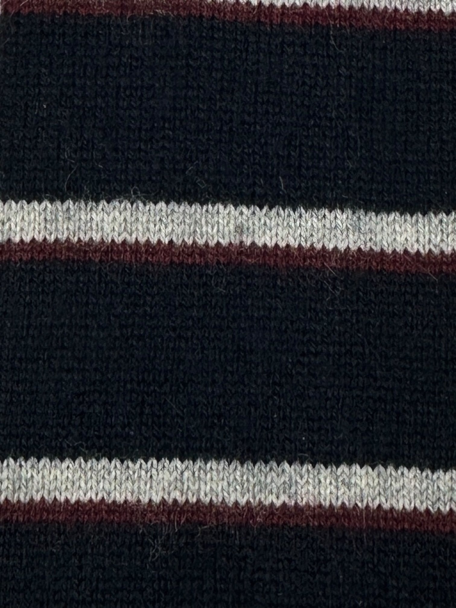 Kiton Navy Cashmere Horizontal Stripe Knitted Tie