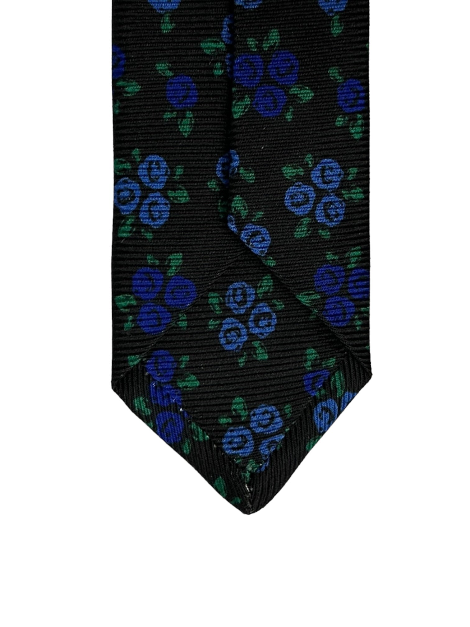 Kiton 7-Fold Dark Green Floral Silk Tie