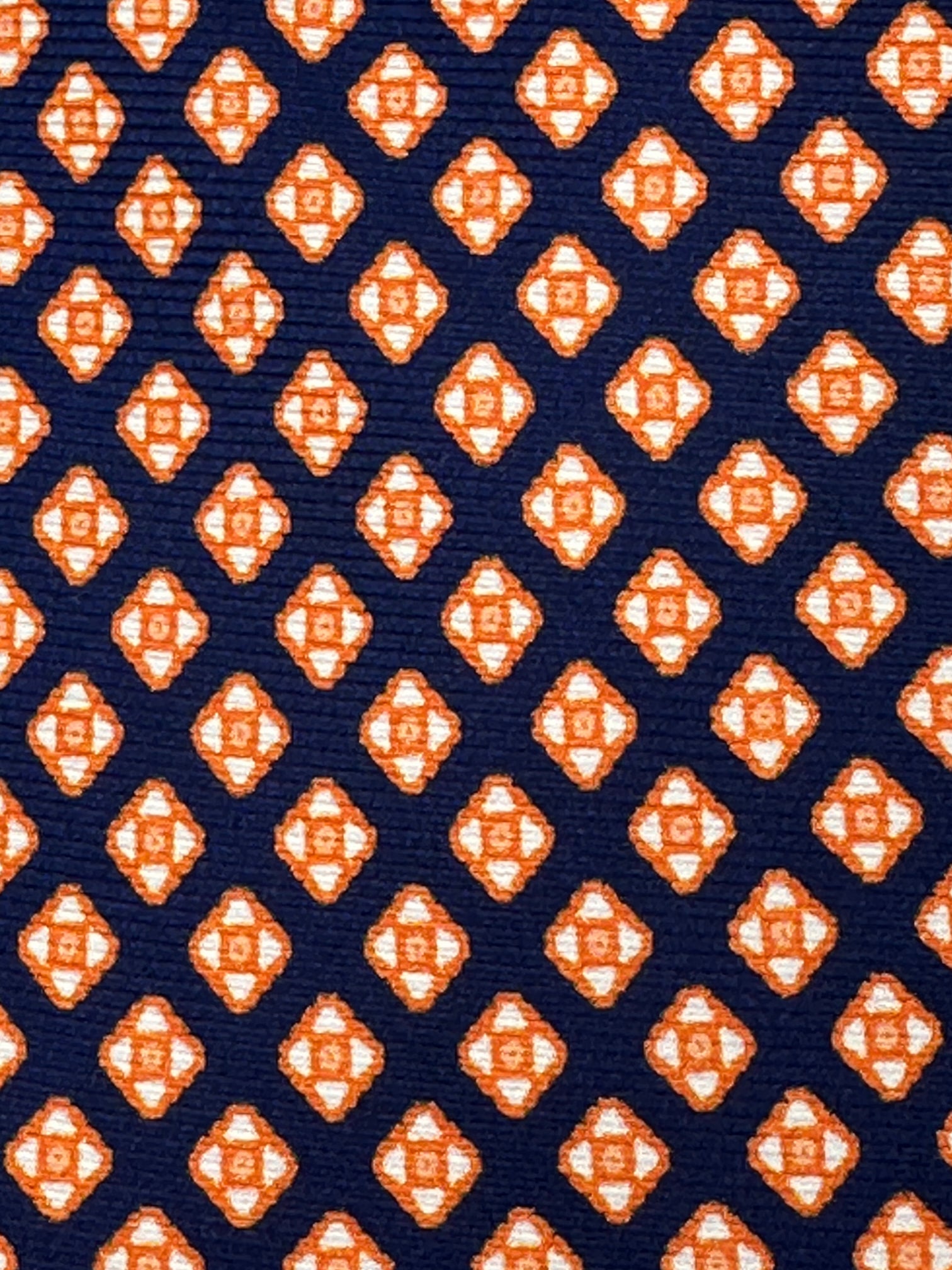 Kiton 7-Fold Blue and Orange Silk Tie