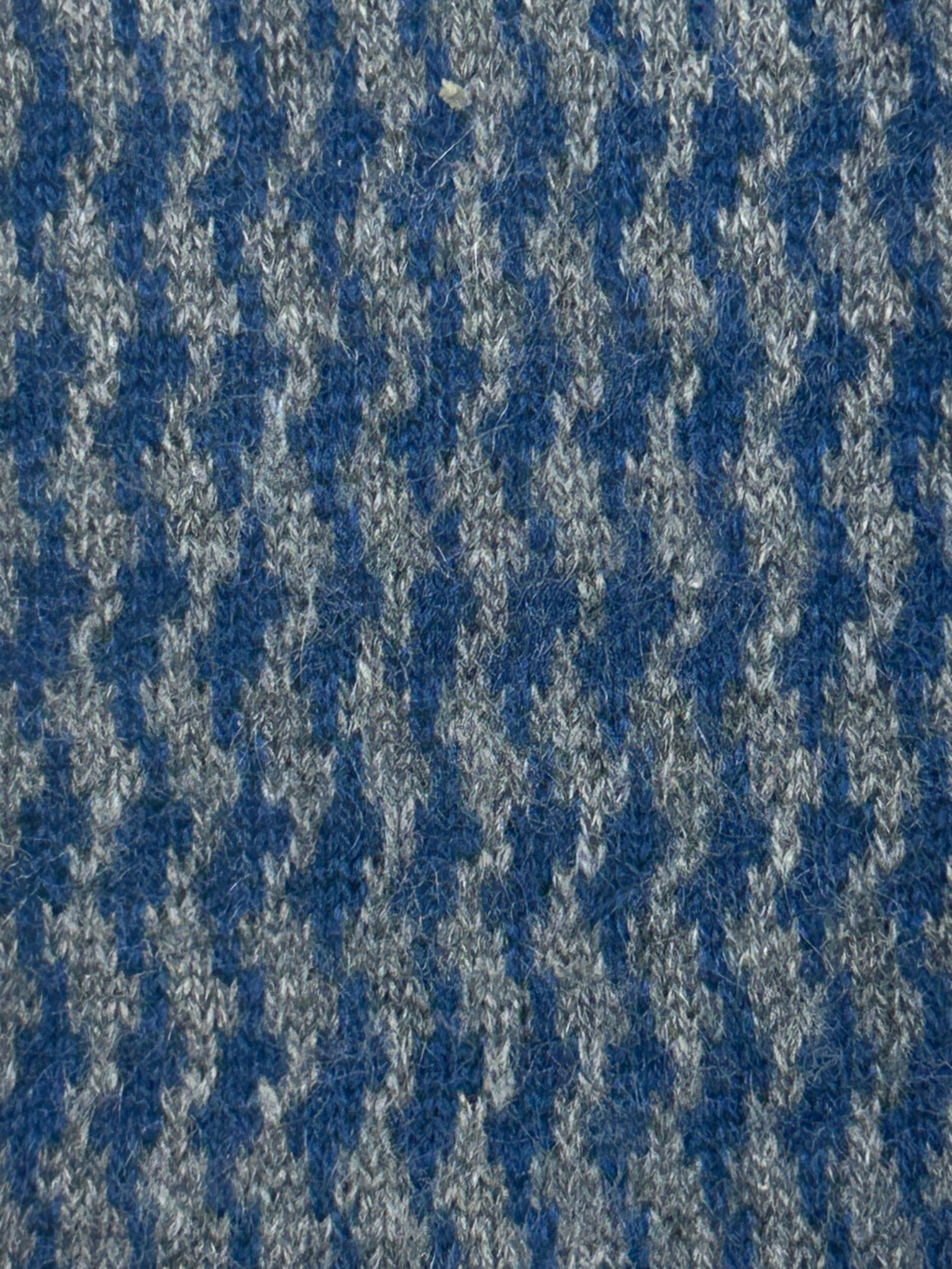 Kiton Grey and Blue Cashmere ZigZag Knitted Tie
