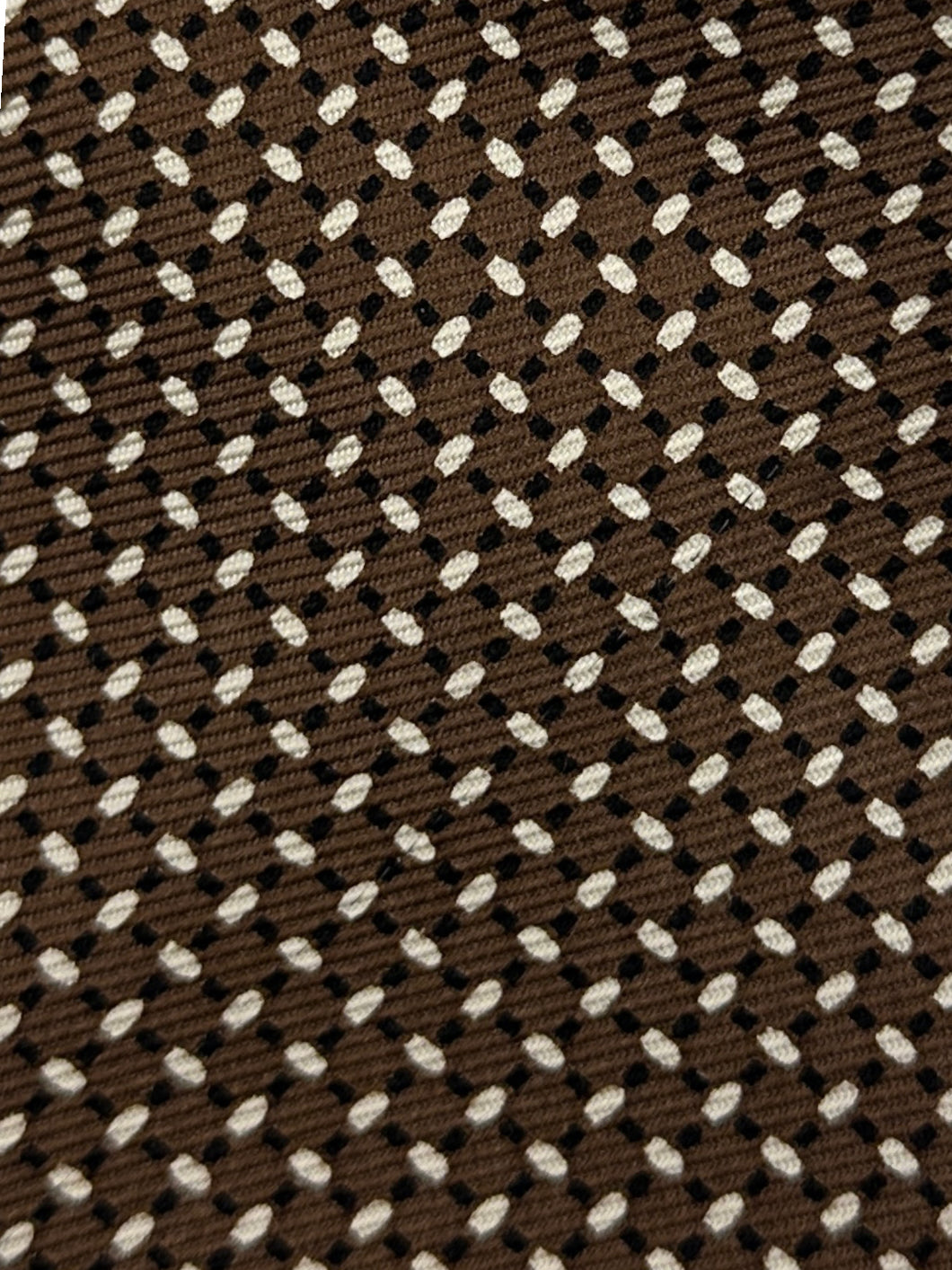 Kiton 7-voudige bruine geometrische zijden stropdas