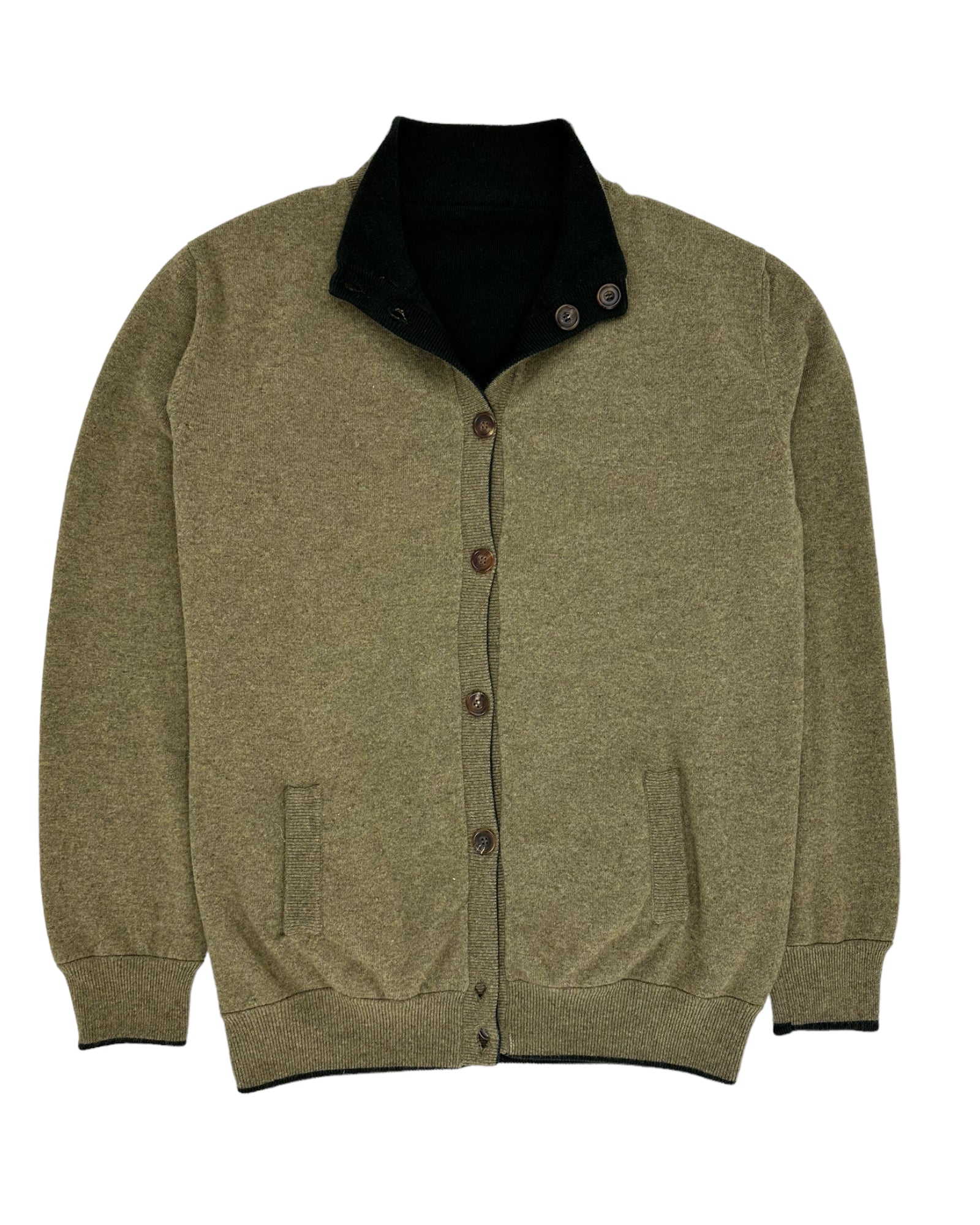 Kiton Green 4-Ply Cashmere Double-Sided Bomber Knit
