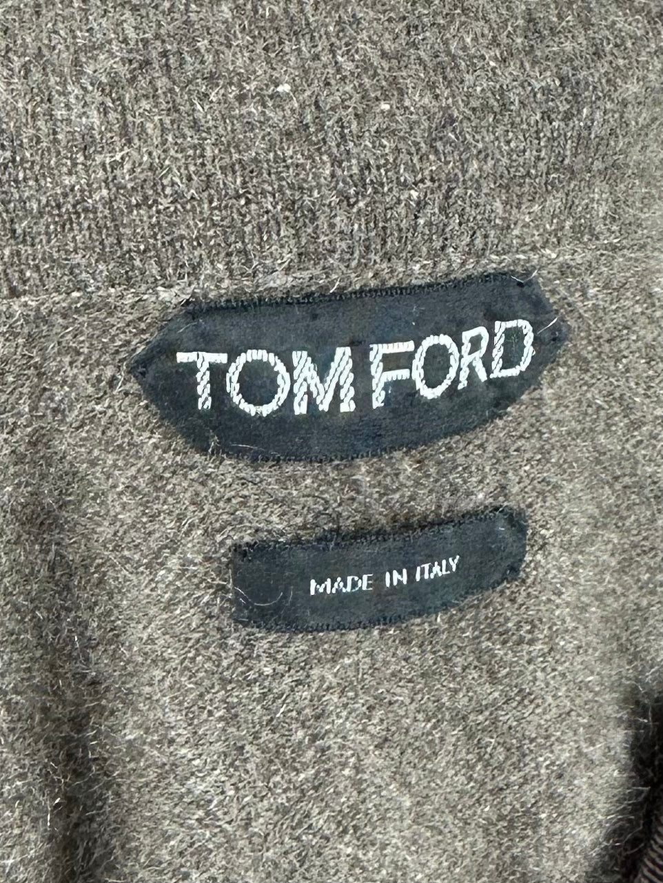 Tom Ford bruine kasjmier polo met lange mouwen