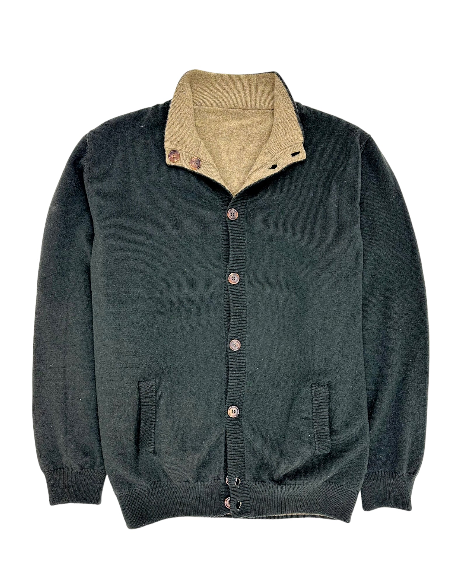 Kiton Green 4-Ply Cashmere Double-Sided Bomber Knit