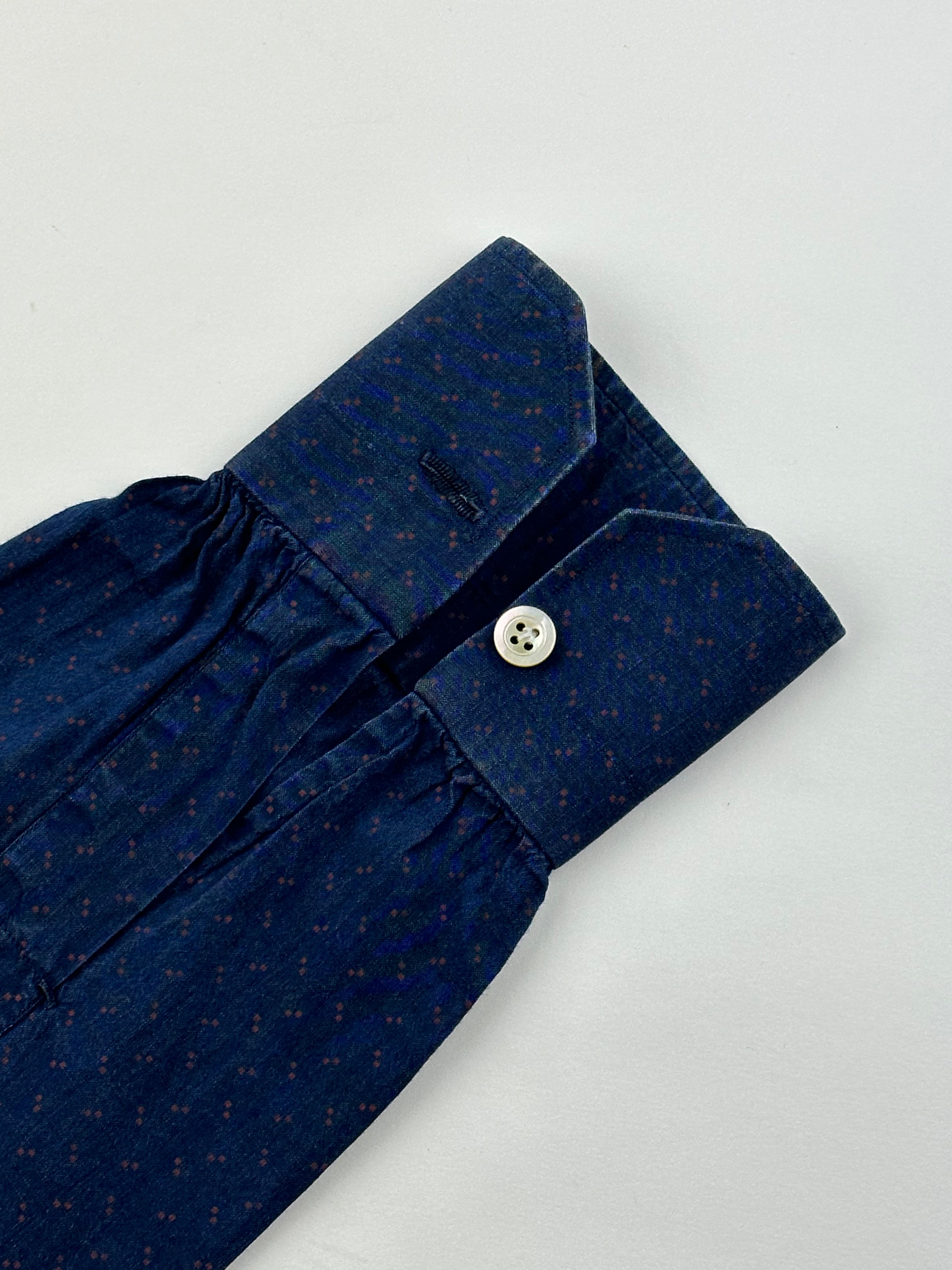 Kiton denim overhemd met bloemenpatroon