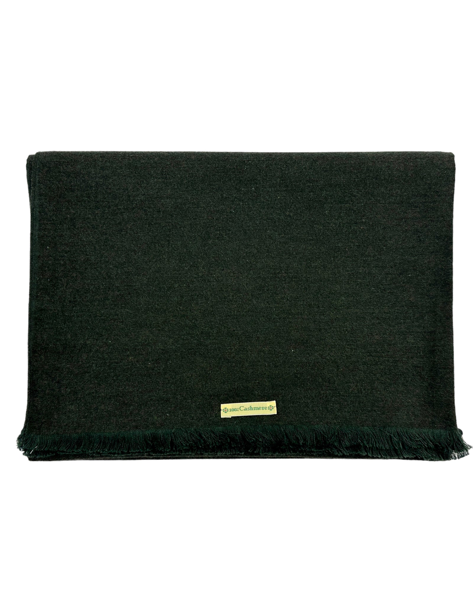 Kiton Forest Green Cashmere Scarf