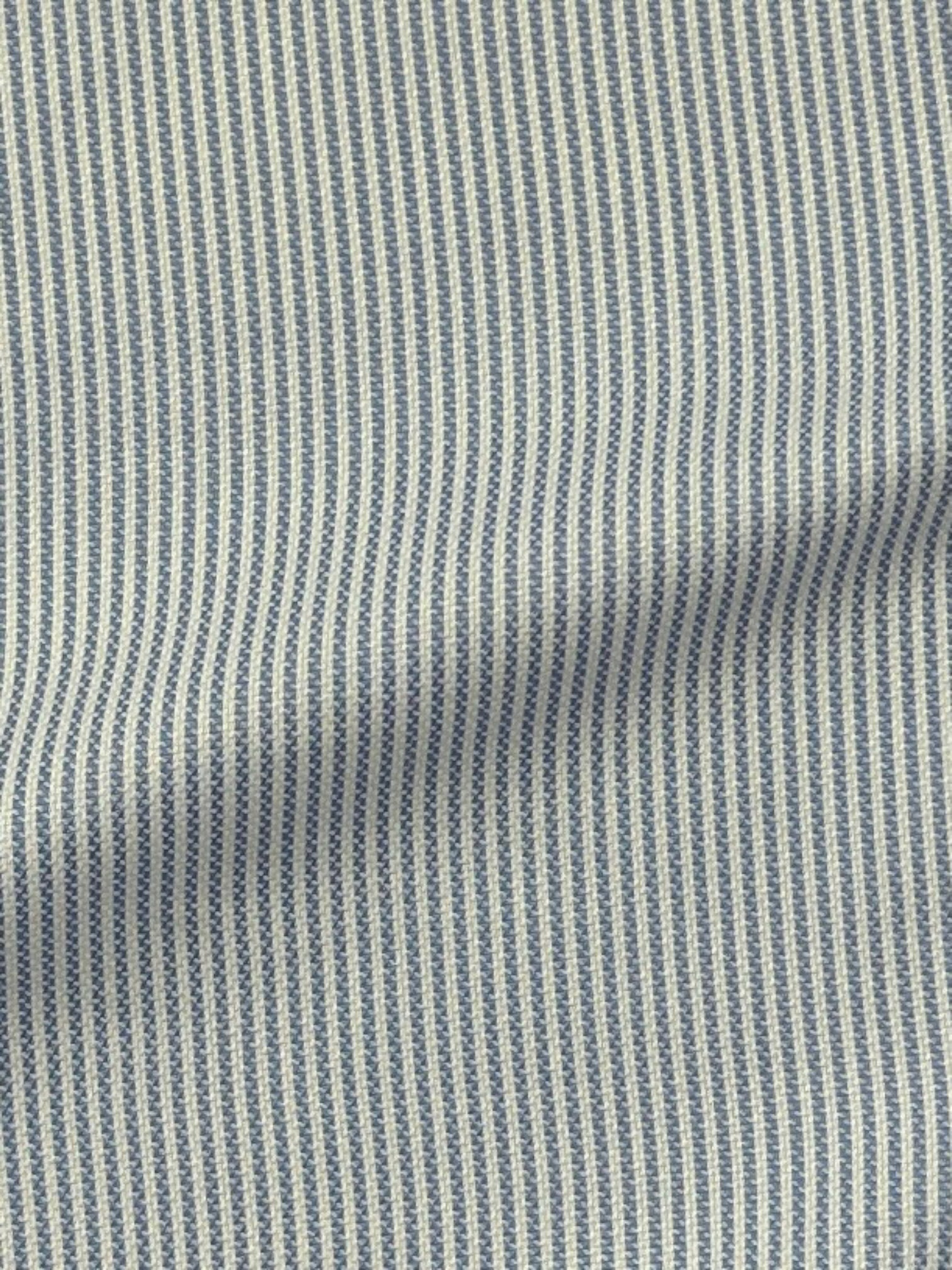 Finamore lichtblauw katoenen overhemd met krijtstreep